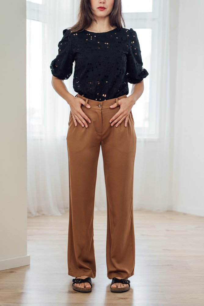 Kalhoty Mila karamelové Velikost: XL