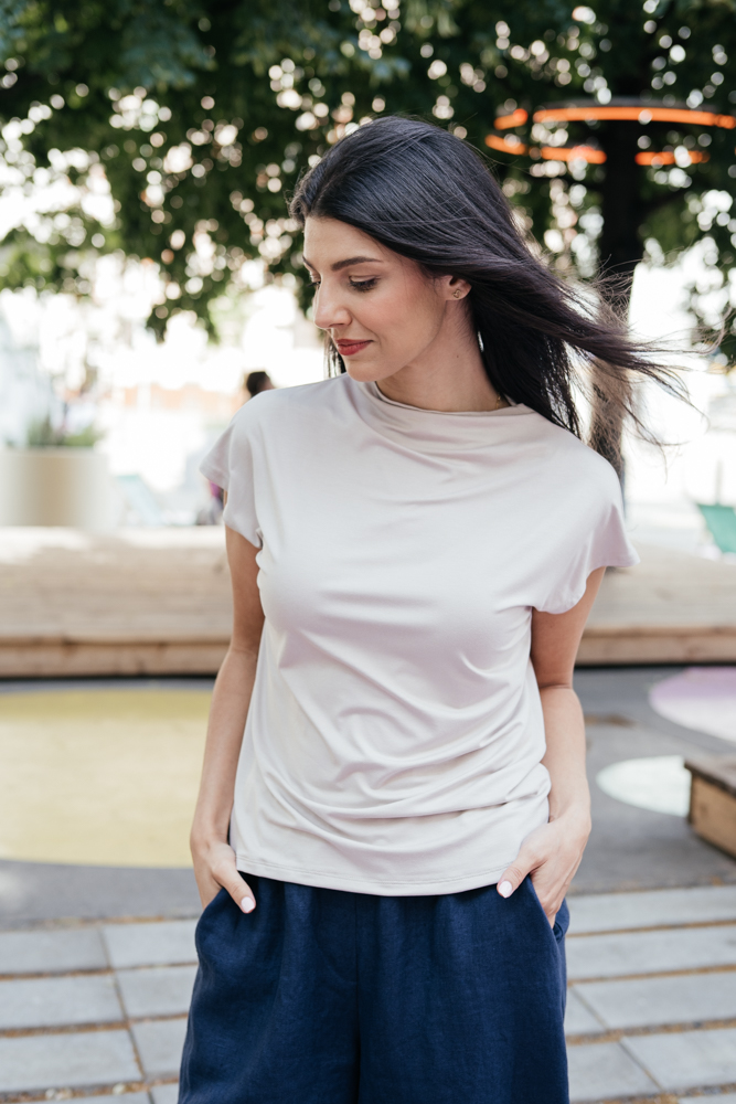 Bamboo tričko Aria s kr. rukávem mocca