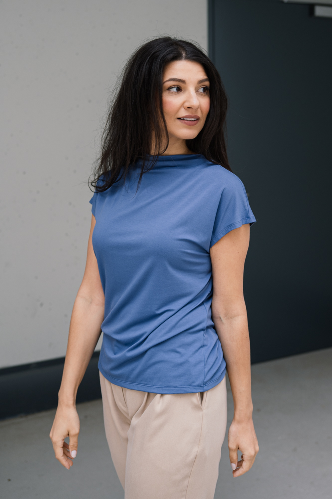 Bamboo tričko Aria s kr. rukávem světle modré