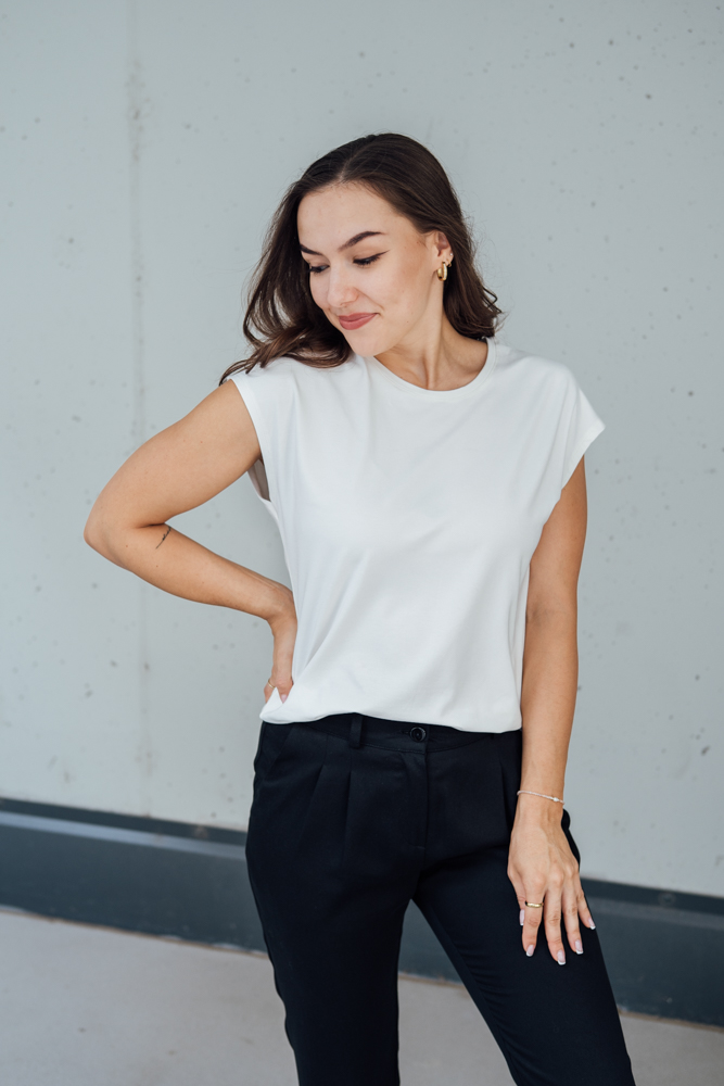 Bamboo tričko Ruby s kr. rukávem mléčně bílé