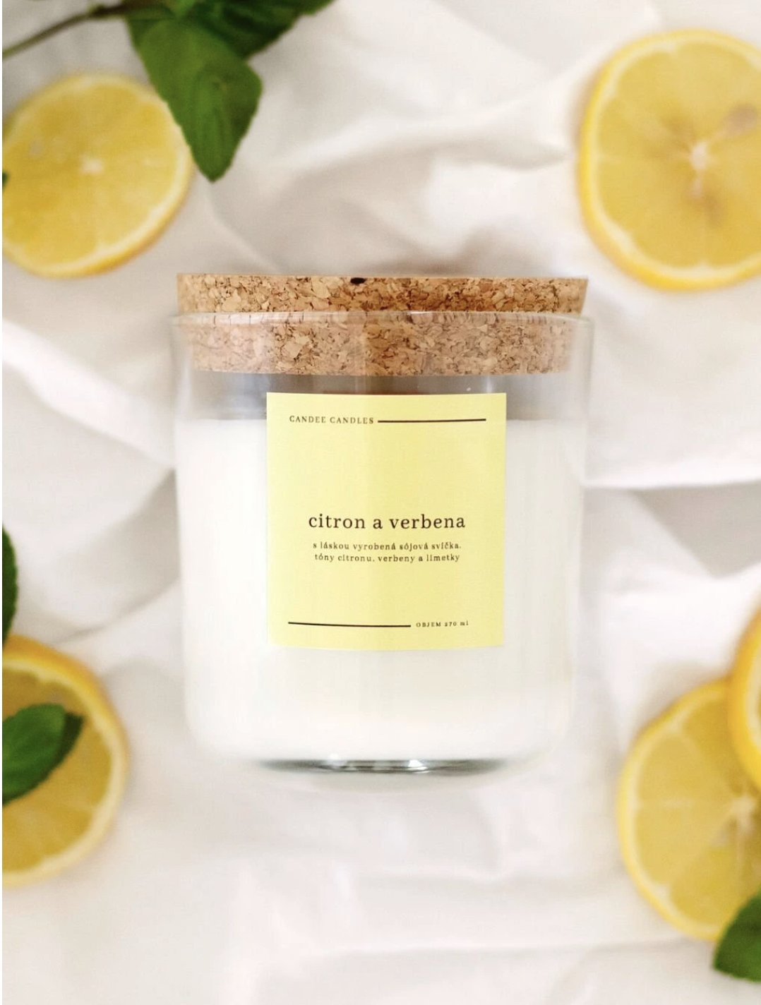 Levně Candee Candee: Sójová svíčka - CITRON A VERBENA 270 ml