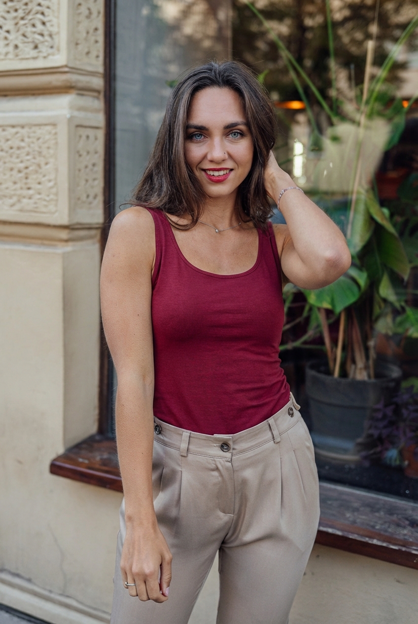 Merino tílko Marta vínové