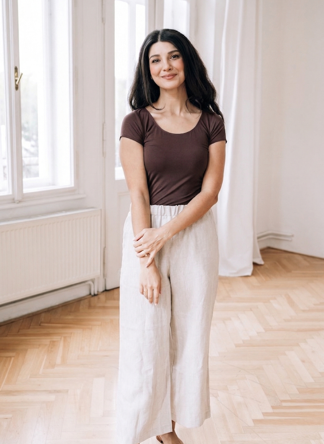 Bamboo tričko Marta s kr. rukávem hnědé Velikost: XL