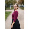 Bamboo tričko Dorothea s 3/4 rukávem vínové
