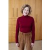 Merino rolák Astrid s dl. rukávem vínový
