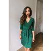 Bambusové zavinovací šaty Meda s 3/4 rukávem, vyšší gramáž, tmavě zelené