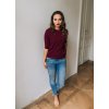 Balonové tričko Zina s 3/4 rukávem vínové-bordo