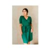 Bambusové zavinovací šaty Meda tmavě zelené, nižší gramáž, rukáv po loket