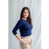 Bamboo tričko Dorothea s 3/4 rukávem tmavě modré