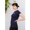 Reparada bambusove tricko adina s kapkou kratky rukav tmave modre2