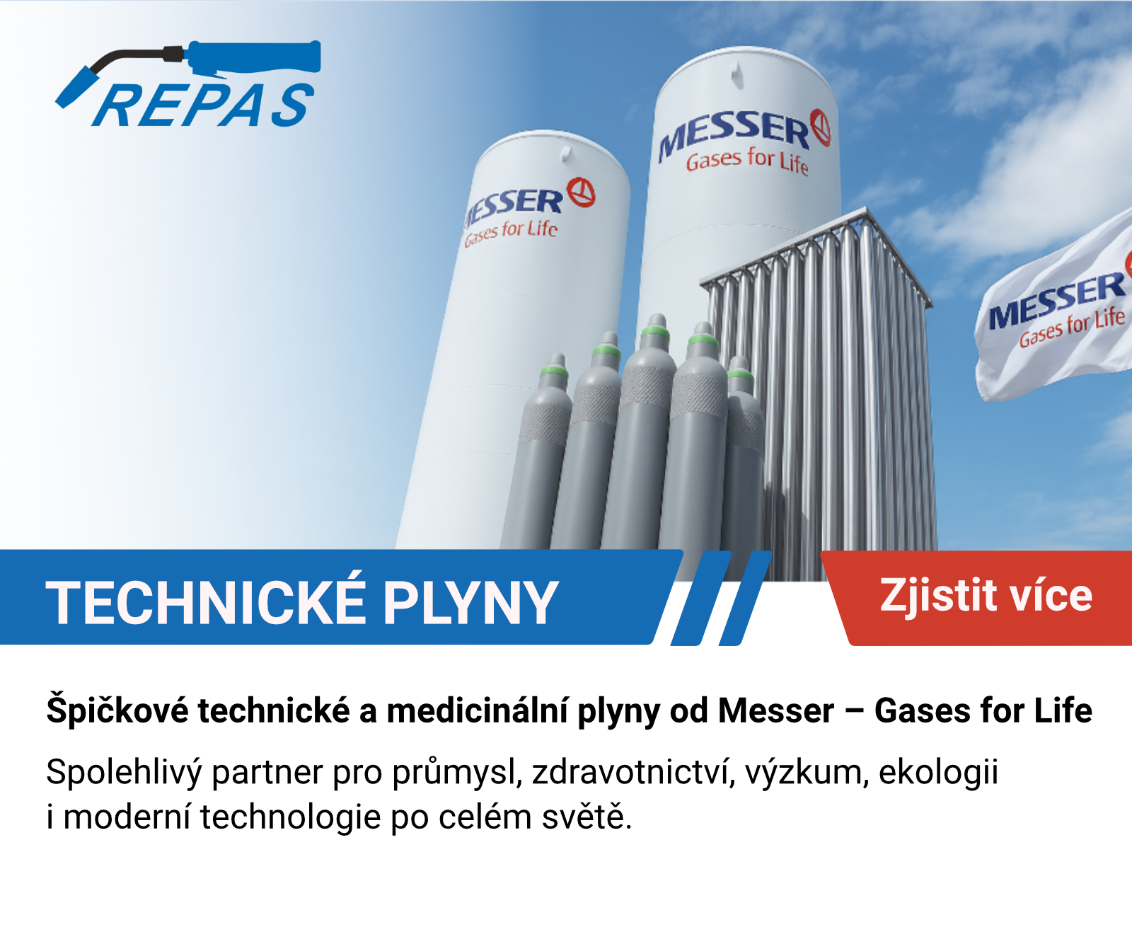 Prodej technických plynů Messer