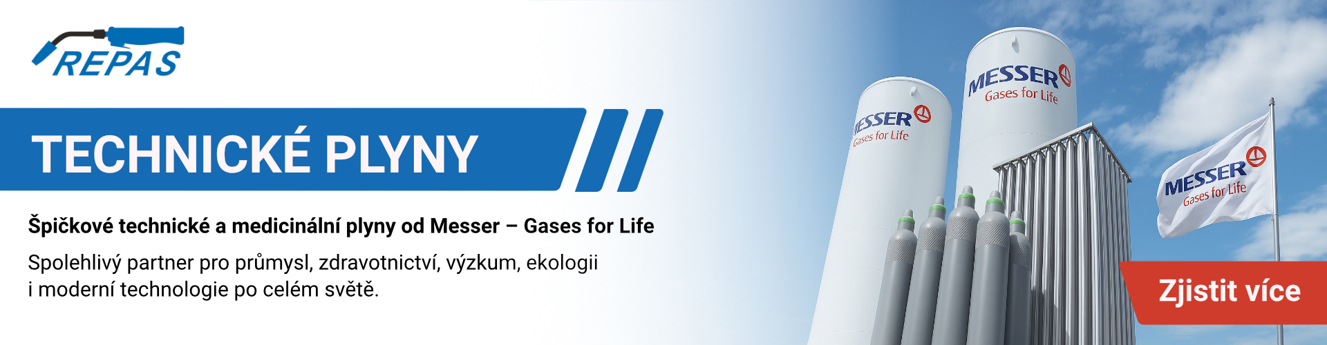 Prodej technických plynů Messer