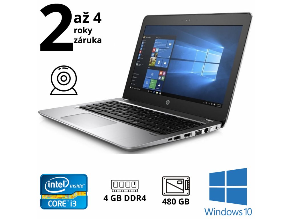 PC ZDARMA + HP ProBook 430 G4 i3-7100U, 4GB, NOVÝ 480GB SSD, dotyk.13,3" FHD, W10 + BRAŠNA ZDARMA