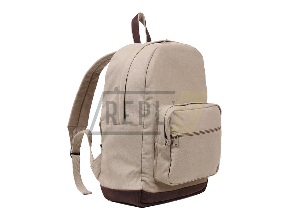 Batoh VINTAGE TEARDROP kožené prvky KHAKI  + Doprava zdarma na další nákup