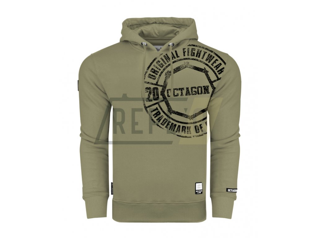 Pánská mikina s kapucí OCTAGON FW Stamp khaki  + Doprava zdarma na další nákup