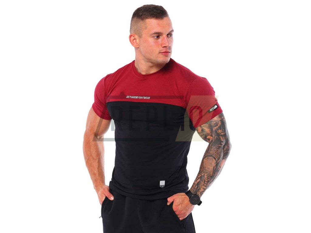 Pánské Triko Octagon FW Small Dual burgund