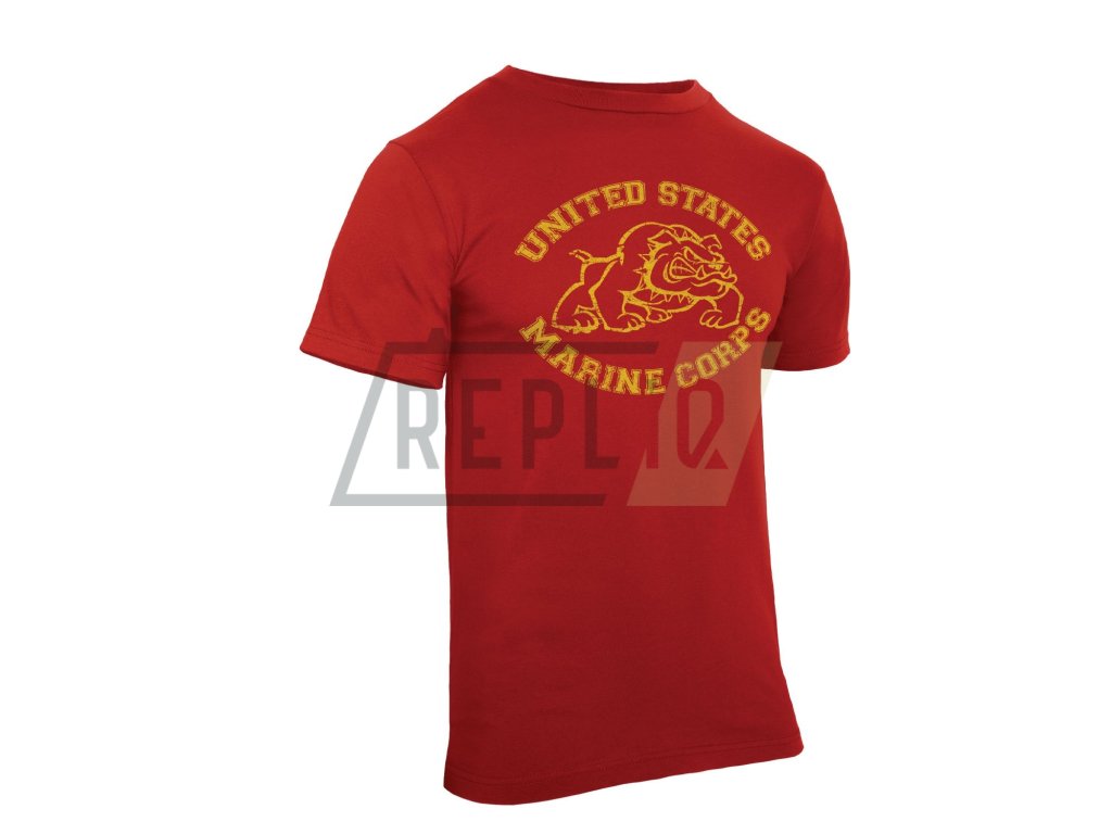 Triko VINTAGE U.S. MARINE BULLDOG ČERVENÉ (velikost M)