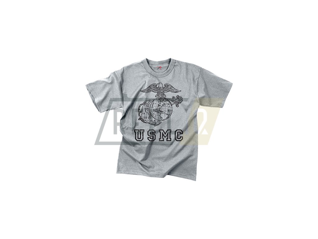 Triko VINTAGE USMC GLOBE AND ANCHOR ŠEDÉ (velikost XL)