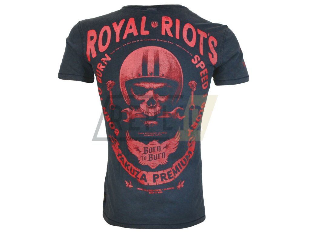 Pánské triko Yakuza Premium 3719 blue/black VINTAGE (Velikost M)