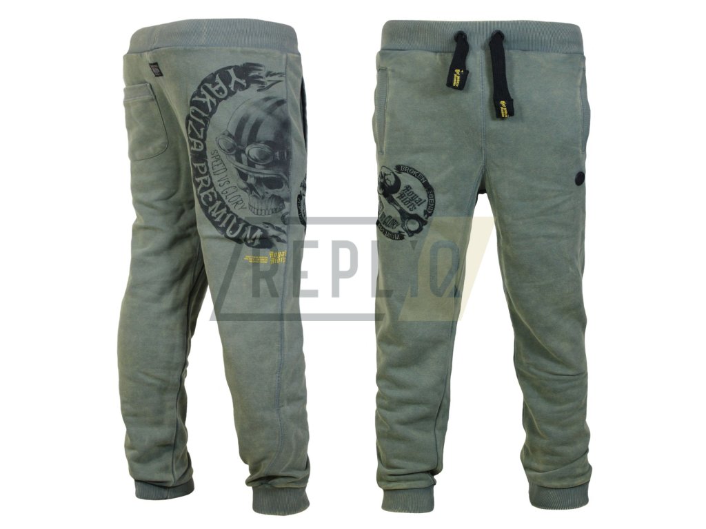 Yakuza Premium Pánské tepláky 3729 olive VINTAGE