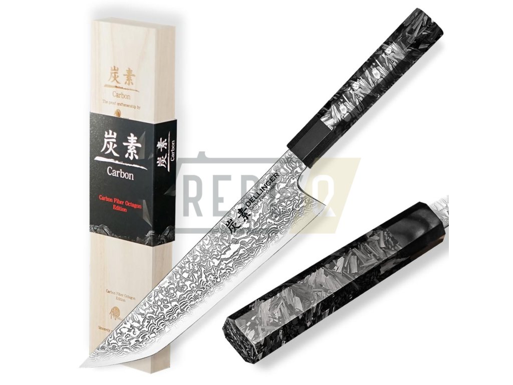 Kuchyňský nůž Chef/Sakimaru 215 mm Dellinger Carbon Fiber Octagon®  + Sleva 100,- Kč s kódem "DELI100"