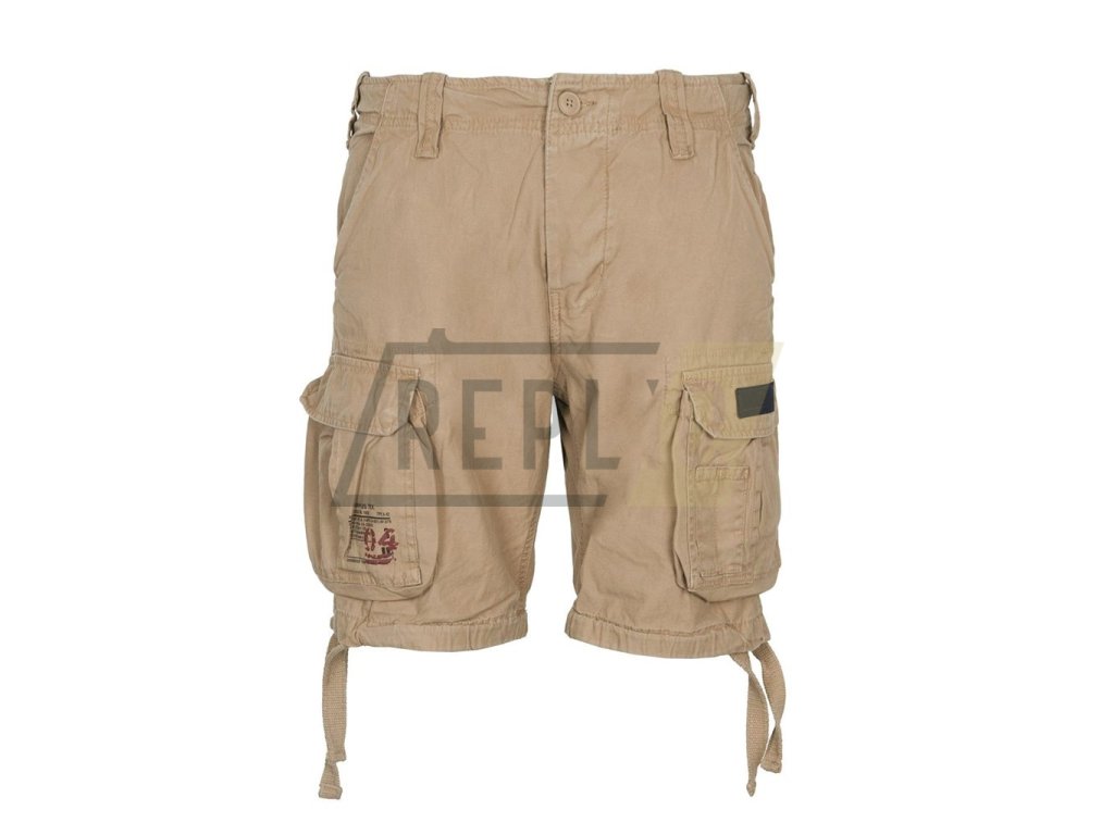 Kraťasy AIRBORNE VINTAGE s nášivkou KHAKI