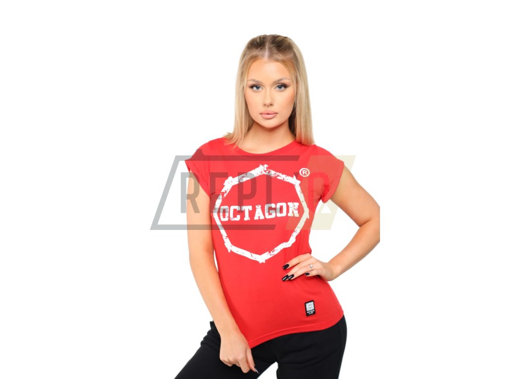 DÁMSKÉ TRIKO OCTAGON Logo Smash červené (Velikost M)
