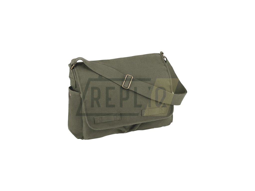 Taška VINTAGE přes rameno 38 x 28 x 15 cm ZELENÁ