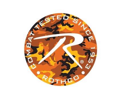 Samolepka brand ROTHCO kulatá ORANGE CAMO
