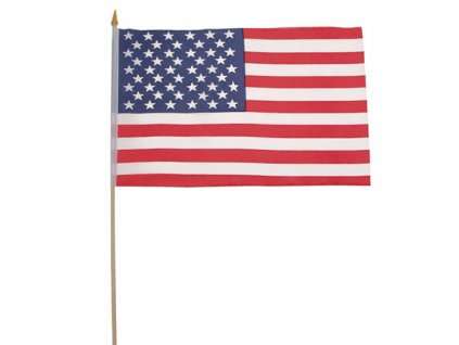 Vlajka USA dřevěná tyčka 30 x 45cm
