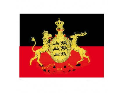 Vlajka WÜRTTEMBEGSKO s emblemem