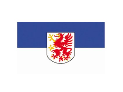 Vlajka POMOŘANSKO s emblemem