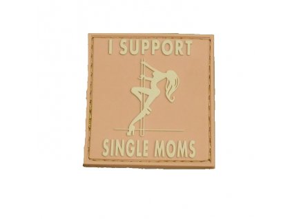 Nášivka I SUPPORT SINGLE MOMS plast velcro DESERT