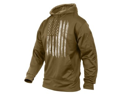 Mikina CONCEALED CARRY s kapucí US vlajka COYOTE (velikost 3XL)