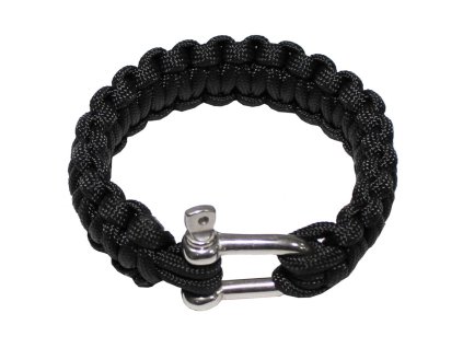 Náramek PARACORD kov.přezka ČERNÝ (velikost L)