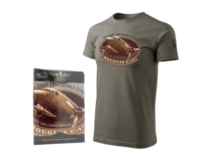 Triko Douglas C-47 SKYTRAIN ŠEDOZELENÉ (velikost L)