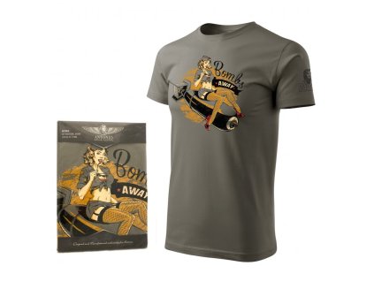 Triko BOMBS AWAY ŠEDOZELENÉ (velikost L)