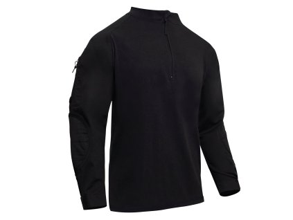 Košile taktická se zipem AIRSOFT COMBAT ČERNÁ (velikost XL)