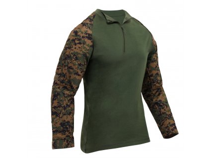 Košile taktická se zipem AIRSOFT COMBAT DIGITAL WOODLAND