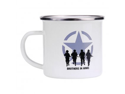 Hrnek BROTHERS IN ARMS smaltovaný 300 ml BÍLÝ