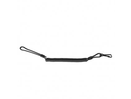 Kabel (telefonní) s karabinou bezpečnostní ke zbrani ČERNÝ