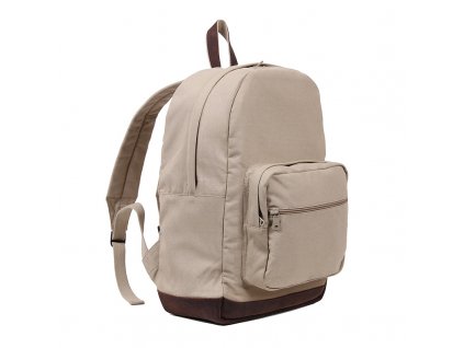 Batoh VINTAGE TEARDROP kožené prvky KHAKI