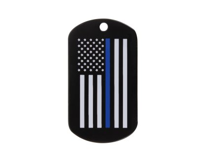 Známka identifikační DOG TAG vlajka US s modrou linkou