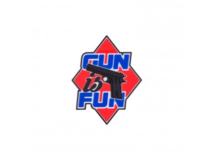 Nášivka GUN IS FUN velcro plastová