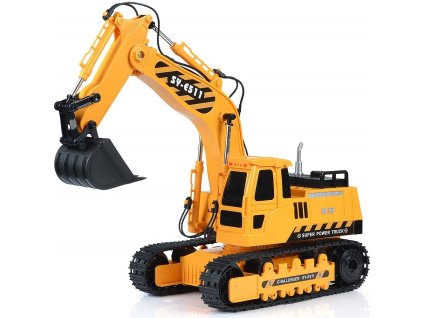 EXCAVATOR pásový bagr, 1:20, funkční lopata, otočná věž, zvukový modul, LED, RTR