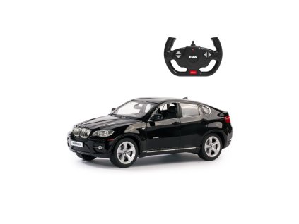 BMW X6 1:14, RASTAR, licence, LED, metalický lak, odružená př. kola, černé + Voucher na další nákup