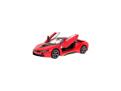 BMW i8 1:14, RASTAR, licence, LED, metalický lak, dálkové otevírání dveří, červené + Voucher na další nákup