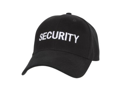 Čepice baseball bílý nápis "SECURITY" ČERNÁ