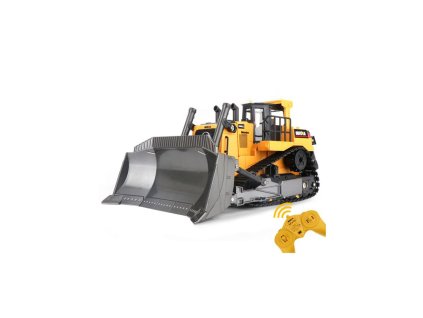 Buldozer, 1:16, funkční radlice, zadní drapák, zvukový modul, LED, RTR sada + Voucher na další nákup