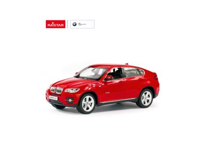 BMW X6 1:14, RASTAR, licence, LED, metalický lak, odružená př. kola, červené